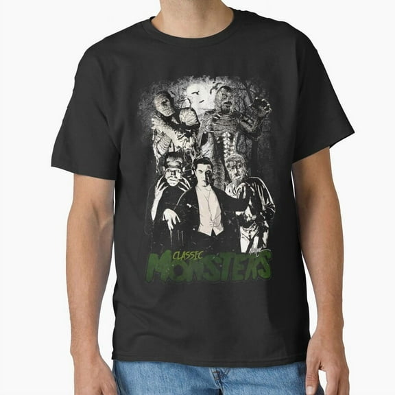Retro Universal Horror Monster Squad Vintage Graphic M020 Unisex T-Shirt, Up to Size 5XL