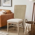 thumbnail image 6 of Brown Farmhouse Chair Back Covers, Farmhouse Solid Color Country Line Texture Removable Chair Covers for Dining Chairs Set of 4, Washable Chairs Slipcovers Back Seat Protector for Wedding 19"x20", 6 of 9