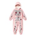 thumbnail image 2 of Ticikt Kids Skeleton Hooded Onesie, Fleece Zip‑Up Halloween Cosplay Costume Warm Loungewear One‑Piece Sleep Jumpsuit,4-5 Years, 2 of 4