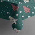 thumbnail image 5 of Dark Green Christmas Tree Pattern Square Tablecloth,Waterproof Square Table Cover,Wipeable Spillproof Washable Table Cover for Home Kitchen Party Decor 52"x52"(132x132cm), 5 of 6