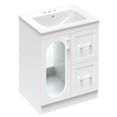 thumbnail image 2 of Gianna 24" Modern Bathroom Vanity with Ceramic Basin, Undermount Vanity Sink Cabinet with 1 Door and 2 Drawers, Free Standing Bathroom Storage Cabinet with Sink Combo Set, White, 2 of 7