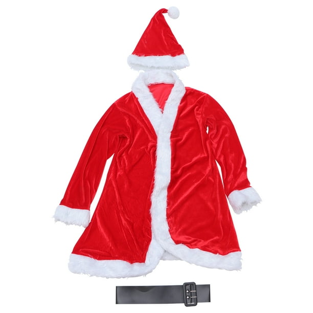 Disfraz de Papá Noel para mujer, 3 piezas, conjunto de cosplay navideño, atuendo de fantasía (talla única)