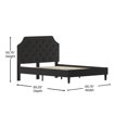 thumbnail image 2 of Brighton Queen Size Tufted Upholstered Platform Bed in Black Fabric, 2 of 9