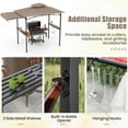 thumbnail image 6 of Gymax 11 x 5 FT Grill BBQ Gazebo w/ Side Awning Double-Tiered Top 2 Side Shelves Brown, 6 of 10