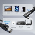 thumbnail image 5 of Adaptador Ethernet Gigabit de 1000 Mbps, Tipo C A Tarjeta de Red RJ45, Convertidor Ethernet Gigabit de 1000 Mbps en Ángulo Recto, 1,2 Metros., 5 of 5