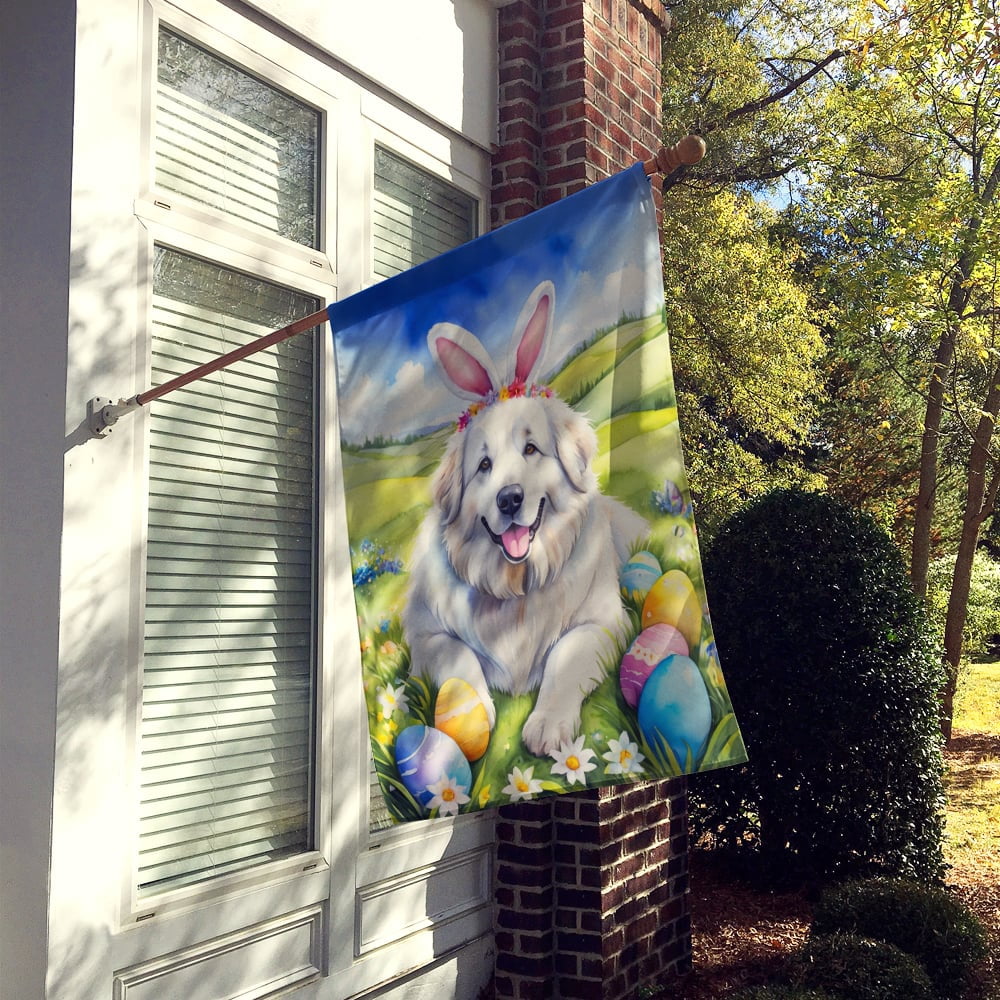Great Pyrenees Easter Egg Hunt House Flag 28 in x 40 in