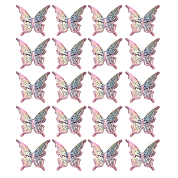 20PCS Acrylic Butterfly Beads Necklaces and Bracelet Accessories Loose Beads for Jewelry Designers and Craft Enthusiasts