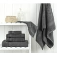 thumbnail image 4 of Cotton Paradise 100% Cotton 6 Piece Towel Set, Soft Absorbent Quick Dry Towels for Bathroom, Dark Gray, 4 of 7