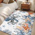 thumbnail image 4 of Octopus Coastal Area Rugs 4'x6', Washable Small Throw Rugs for Office Bathroom, Summer Beach Coral Starfish Ocean Indoor Outdoor Rug Non-Slip Low Pile Carpet Runner Reversible Floor Mats, 4 of 8