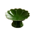 thumbnail image 3 of Cuenco de porcelana con base, cuenco decorativo, plato de postre, expositor multiusos para postres. Verde, 3 of 9