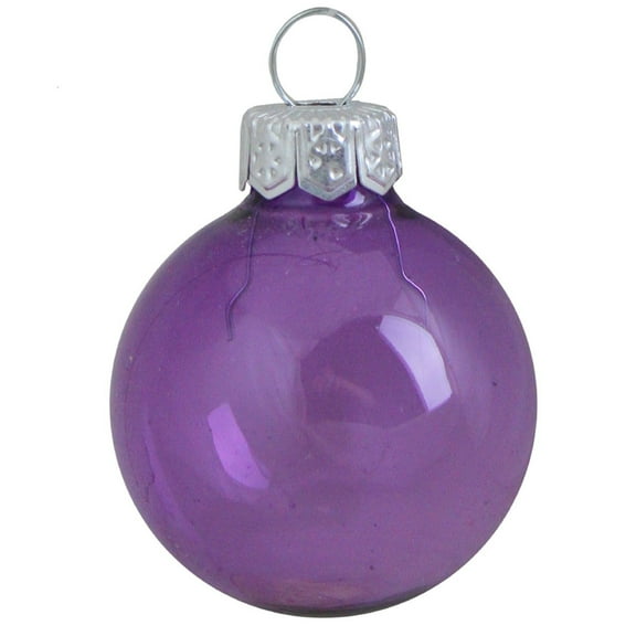 Whitehurst 40ct Soft Lavender Clear Glass Ball Christmas Ornaments 1.5" (40mm)