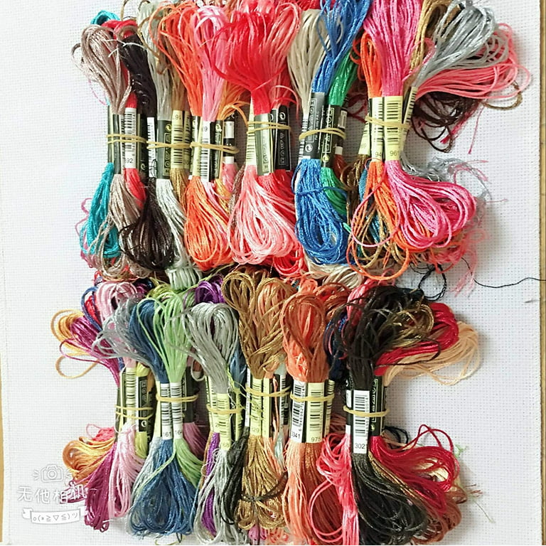 Zamtac 10/20/30/50/100/500 skeins Silk Embroider Embroidery Thread Silk  Floss Handmade Embroidery Cross Stitch Threads - (Color: 10 Skeins)