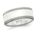 thumbnail image 1 of Mens Sterling Silver 8mm Edge Design Wedding Band Ring, 1 of 3