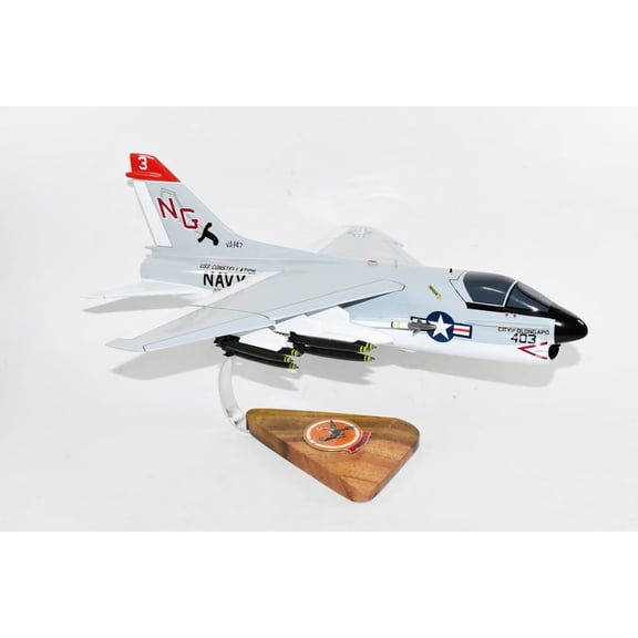 VA-147 Argonauts (1977) A-7 Corsair II Model, LTV, 1/31 Mahogany Scale Model, Navy