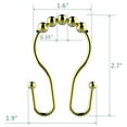 thumbnail image 5 of HVSEBOTO 12 Pack Plated Gold Shower Curtain Ring Hooks, Easy Glide Metal Rollerball Double Shower Hook, 5 of 5