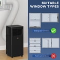 thumbnail image 6 of HOMCOM 10000 BTU Portable Air Conditioner with Sleep, Remote, 24H Timer On/Off, Window Kit, Up to 441 Sq.Ft., Black, 6 of 9
