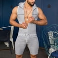thumbnail image 2 of Product Men's Jumpsuit – With Pockets Zipper Hooded Tank Top Short Jumpsuit for Men Solid Color Utility, 2 of 6