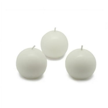 Jeco CBZ-003 2 in. Ball Candles, White - 12 Piece per Box