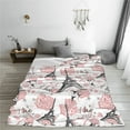 thumbnail image 5 of Honeii Paris Print Fleece Blanket - Throw Blanket for Bed, Sofa, Couch, Camping, and Travel , Microplush Ultra Soft Warm Blanket-60"x50", 5 of 7