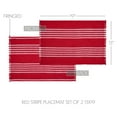 thumbnail image 3 of Arendal Red Stripe Placemat Set of 2 Fringed 13x19, 3 of 4