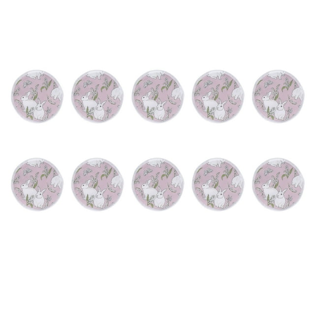 10 discos absorbentes para lactancia, reutilizables, lavables, transpirables, cómodos, con bolsa de almacenamiento, diseño de conejo.