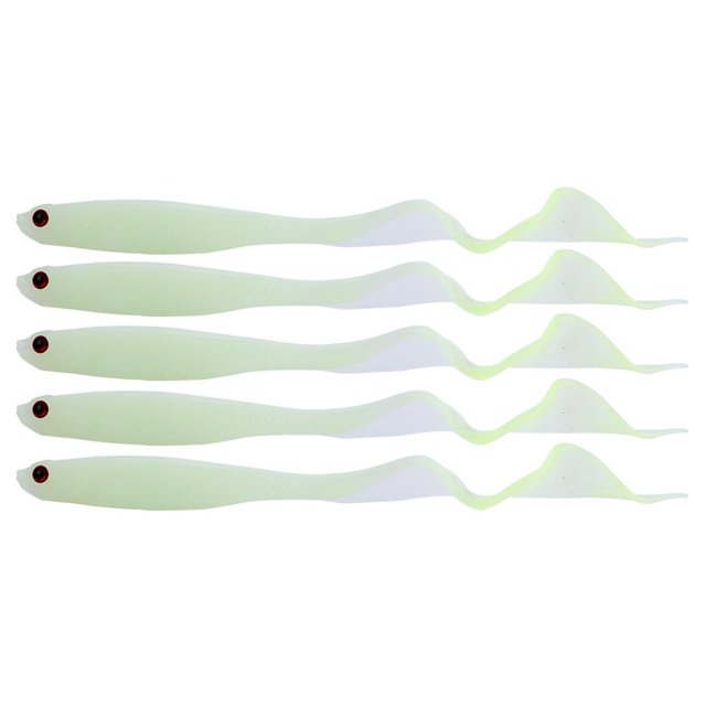 Ccdes 5 Pcs Leurre de Pêche Queue Bouclée Douce en PVC 13cm Appât de Queue Bouclée pour Bar Serpent Tête de Truite