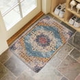 thumbnail image 4 of Boho Blue Vintage Carpet Door Mat Welcome Door Mat for Front Door, Home Entrance, Yard, Floor, Patio, Non Slip Spring Summer Welcome Mat Indoor Outdoor Doormat 30"*17", 4 of 6