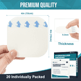 thumbnail image 4 of Ceeport 20 PCS Hydrocolloid Wound Dressing, 4" x 4" Ultra Thin Hydrocolloid Bandages, Self Adhesive Hydrocolloid Patch for Mild Exudative Wounds, Creating a Moist Environment to Promote Wound Healing, 4 of 6