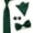 Dark Green, variant on Men Solid Color Satin Bow Tie Necktie Handkerchief Pocket Square Cuff Link Set