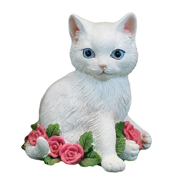 kurtrusly Figurine de Chat Moderne 1/2/3/5 Statue en Résine Collection Décoration de Jardin Chambre pour Rose 1 Pce