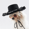 thumbnail image 5 of Halloween Pet Top Hat for Dogs and Cats, 6.3 in Adjustable Black Gentleman Hat, Pet Halloween Costumes Accessories for the Most Gentleman Halloween Look, 5 of 7
