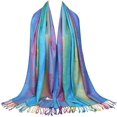 thumbnail image 1 of ORUYROP Fleurs Colorées Jacquard Coton pashmina Femmes Châle Enveloppant à Franges Écharpes, 1 of 5