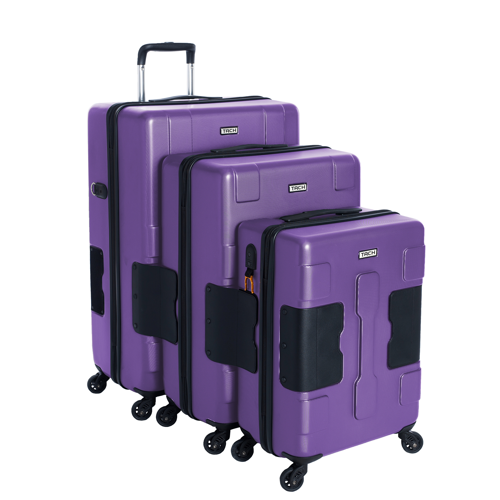 TACH V3 Connectable Hardside Spinner Suitcase Luggage Bags, 3 Piece Set 