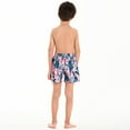 thumbnail image 4 of Xmarks Father Son Matching Swim Trunks - Tropical Printed Swimming Trunk Set - Drawstring Elastic Waistband Beach Shorts with Pockets - Daddy and Me Bathing Suits, 4 of 5
