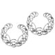 thumbnail image 1 of 1 par de clip ajustable floral de cristal de material acero inoxidable en , Plata, 29x11mm Hugo Acero inoxidable NippleRing, 1 of 10