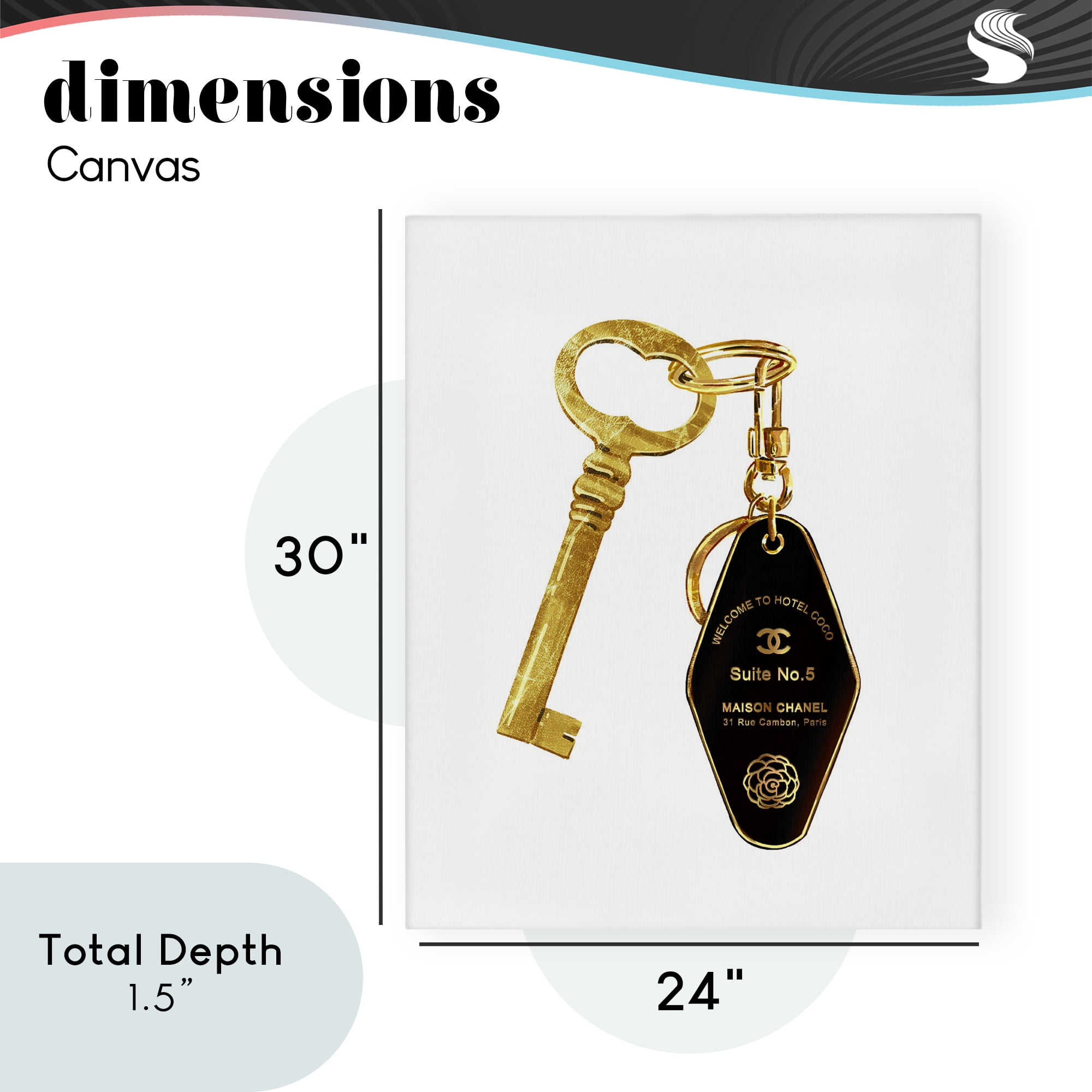Luxury Fashion Key Canvas Wall Art, design by Ziwei Li