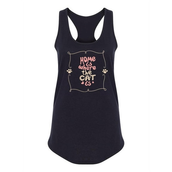 Home Is Where The Cat Is . Tank Women -Image by Shutterstock, Female x-Small