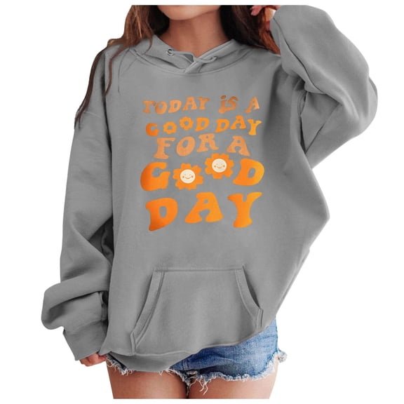 Povozer Cute Hoodies for Teen Girls Trendy Oversized Hooded Sweatshirt Boys Hoodies Girl Sweatshirt Casual Girl Hoodie Pullover Hoodie Sweatshirt Hoodie Suitable For Girls,Size 11-12 Years,Grey