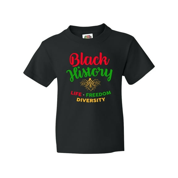Inktastic Black History Life Freedom and Diversity Youth T-Shirt
