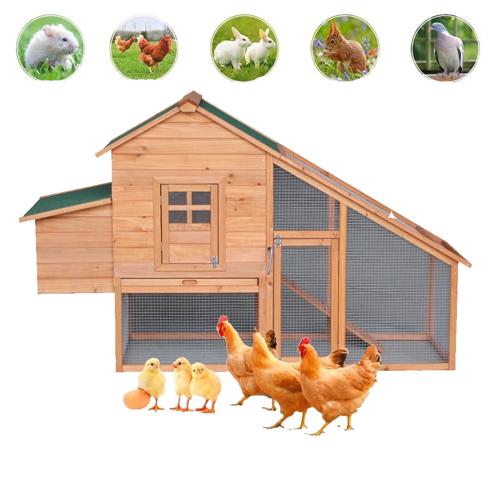 85" Wooden Hen Chicken Duck poultry Hutch House Coop Cage with nesting boxes 
