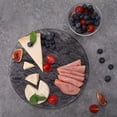 thumbnail image 2 of Marble Pastry Board - Black, 12 inch Round Non-Stick Stain & Heat Resistant Charcuterie Cheese Dough Cutting Serving Cutlery Board Tray for Parties, Kitchen, 2 of 9
