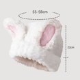 thumbnail image 4 of YAOBAMM Women Thick Cap Women Winter Hat Cartoon Rabbit Ear Decor Soft Plush Thick Warm Cold Resistant Elastic Slip Color Matching Ear Protection, 4 of 6