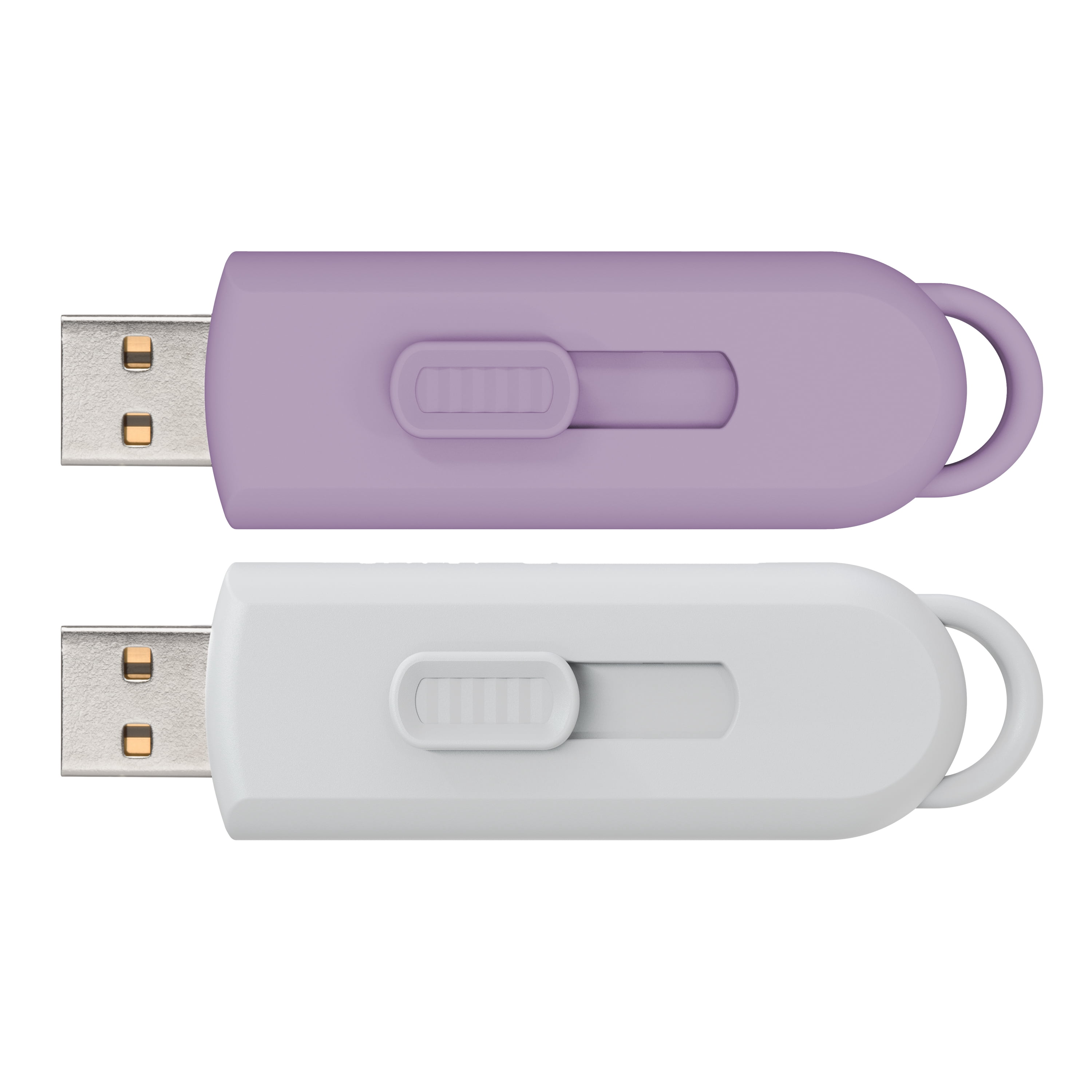 onn 128GB USB 2.0 Flash Drives, 2-Pack, Convenient, Retractable Design, Ample Storage