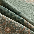thumbnail image 6 of 3-Piece California California King Size Quilt Set - Orange Paisley Bedspread Coverlet with 2 Pillow Shams, Microfiber, 6 of 8
