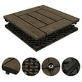 thumbnail image 5 of Topeakmart 27pcs Wooden Floor Tiles Patio Pavers Composite Decking for Outdoor & Indoor Patio Garden Deck Poolside 12''x 12'', Black, 5 of 11
