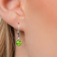 thumbnail image 3 of Gem Stone King 14K White Gold Green Peridot Earrings for Women | 1.53 Cttw | Gemstone August Birthstone | Heart Shape 6MM, 3 of 6