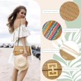 thumbnail image 2 of Cartera de mano Liadreem de paja tipo clutch para verano 29 x 3 x 18 cm caqui, 2 of 7