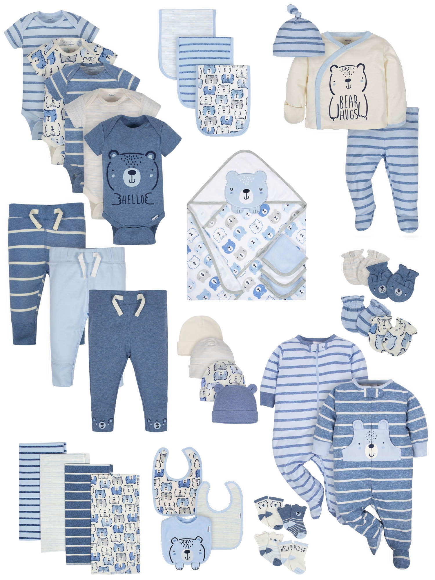 Gerber Gerber Baby Boy Organic Newborn Clothes Shower Gift Set, 39