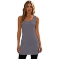 thumbnail image 2 of Women's Tank Tops Women's Longline Stretch Basic Layering Camisole Tank Camisole Tops for Women Grey L, 2 of 4