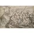 thumbnail image 3 of Hans von Aachen 18x13 Black Modern Framed Museum Art Print Titled - Soldiers Gambling for the Robe Of&nbsp;Christ, 3 of 5